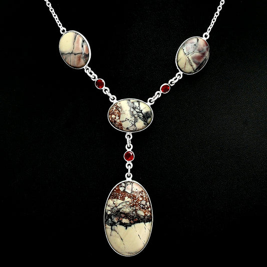 Premium Quality Porcelain Jasper & Garnet Necklace N-1023 56-EN10156