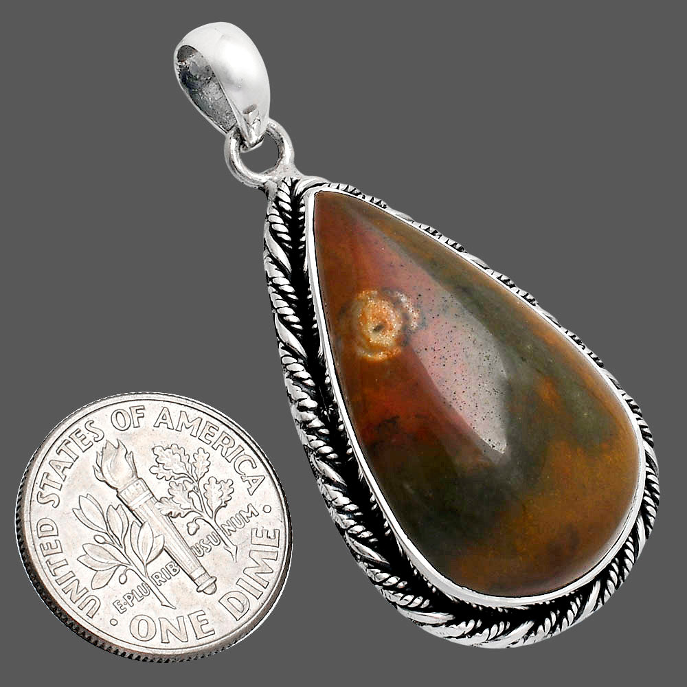 Premium Quality Polygram Jasper Pendant P-1074 56-EP10512