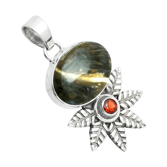 Premium Quality Bat Cave Jasper & Garnet Pendant P-1425 56-EP10559