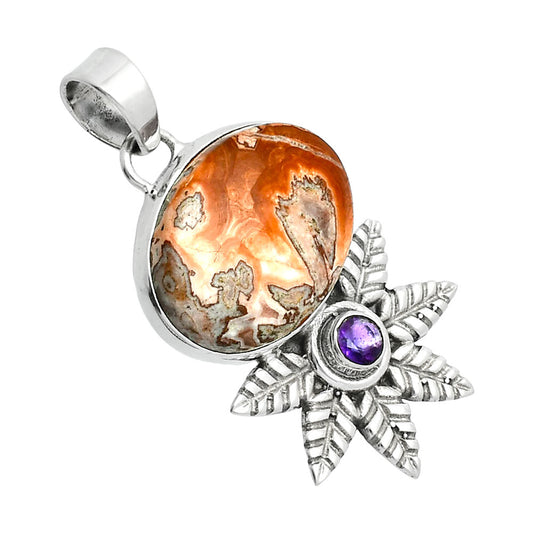 Premium Quality Rosetta Picture Jasper & Amethyst Pendant P-1425 56-EP10560