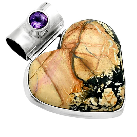 Premium Maligano Jasper & Amethyst Pendant P-1300 56-EP10566