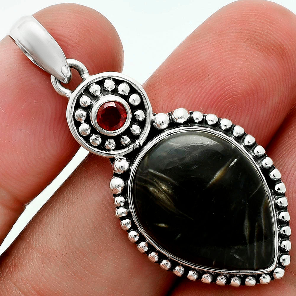 Premium Bat Cave Jasper & Garnet Pendant P-1500 56-EP10567