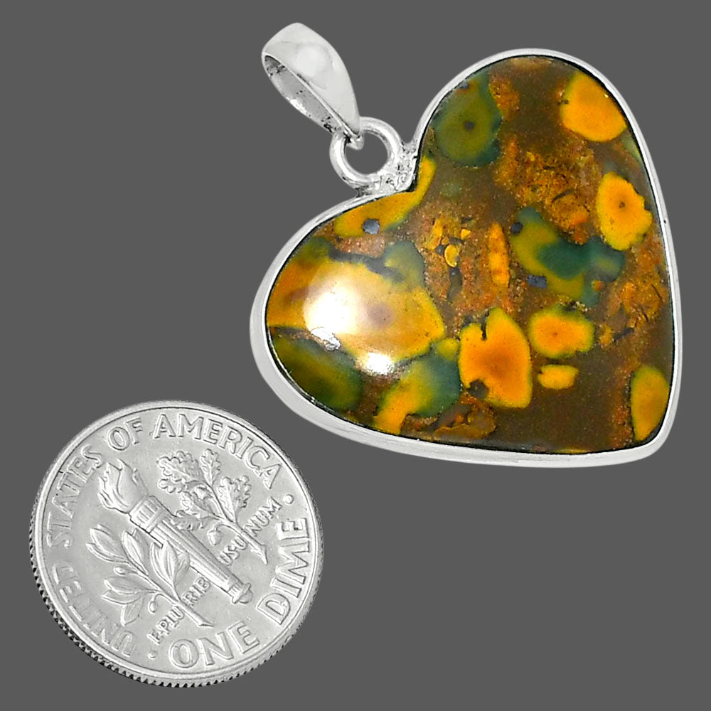 Heart Premium Quality Bamboo Jasper Pendant P-1043 56-EP10571