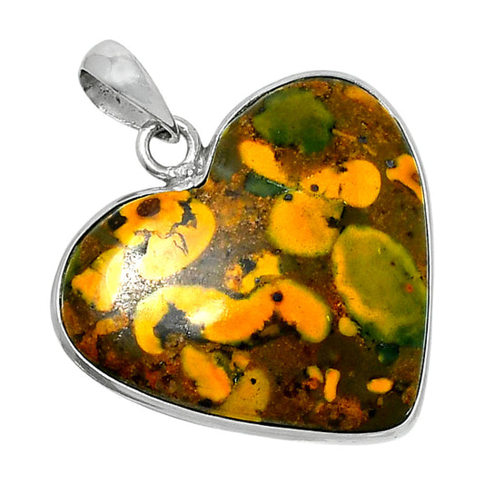 Heart Premium Quality Bamboo Jasper Pendant P-1043 56-EP10572