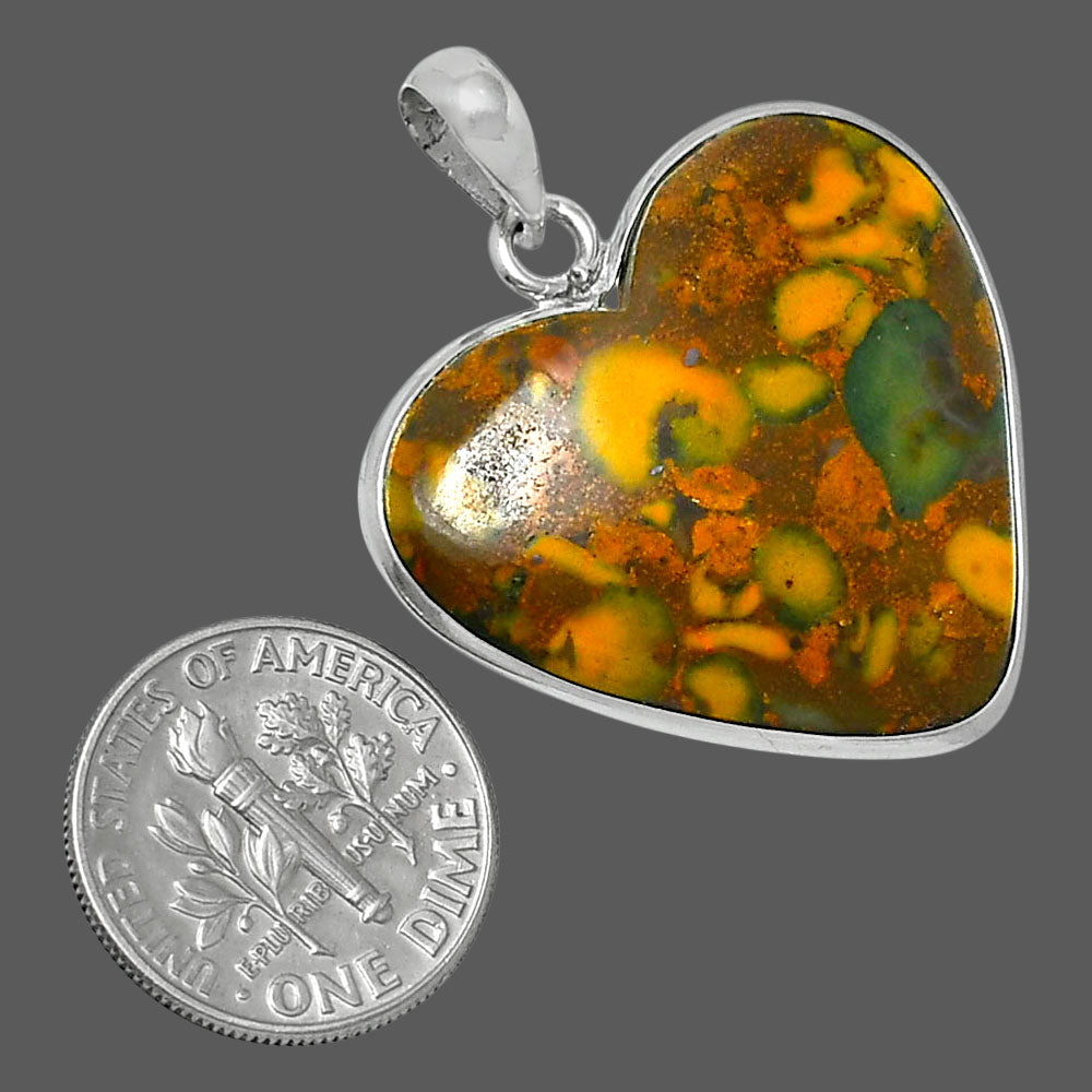Heart Premium Quality Bamboo Jasper Pendant P-1043 56-EP10574