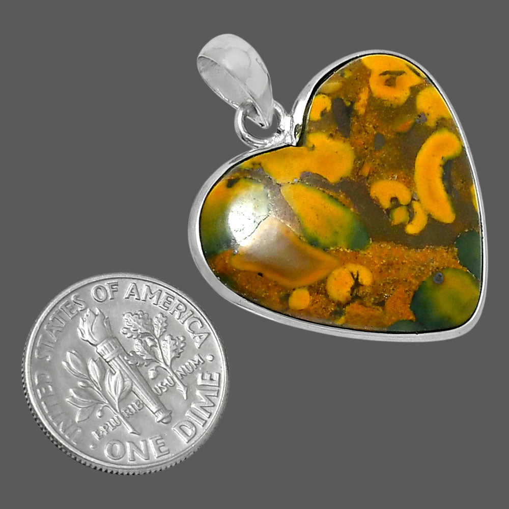 Heart Premium Quality Bamboo Jasper Pendant P-1043 56-EP10577