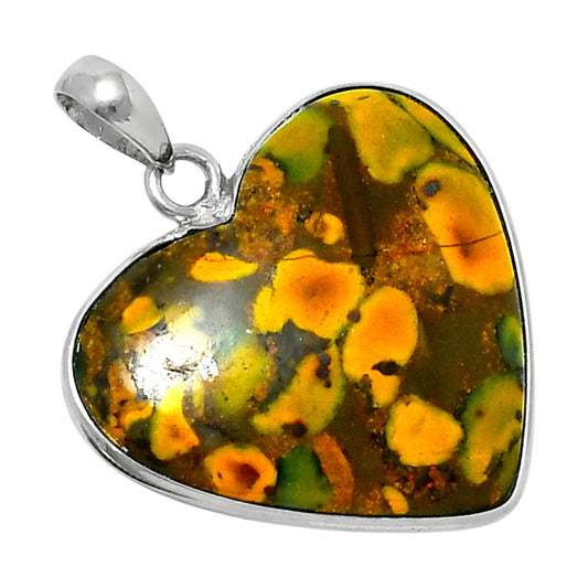 Heart Premium Quality Bamboo Jasper Pendant P-1043 56-EP10579