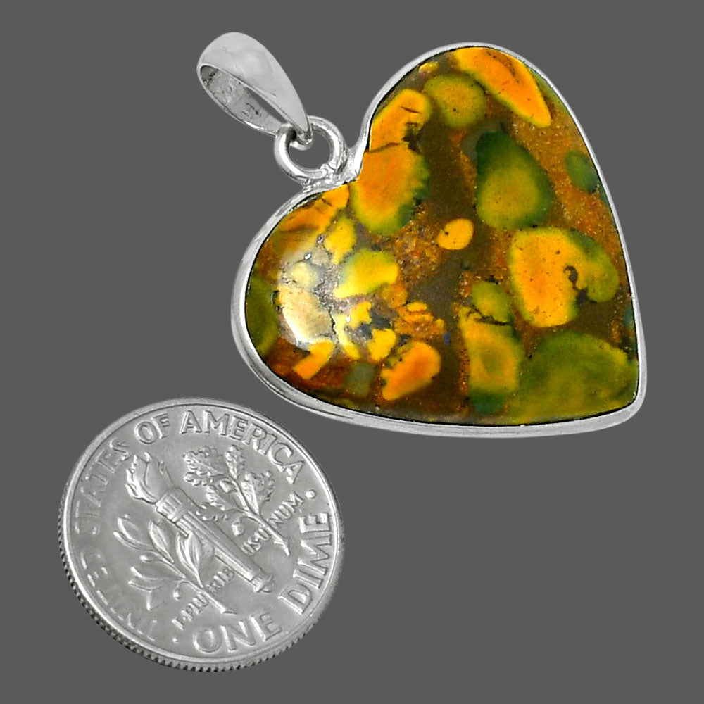 Heart Premium Quality Bamboo Jasper Pendant P-1043 56-EP10582
