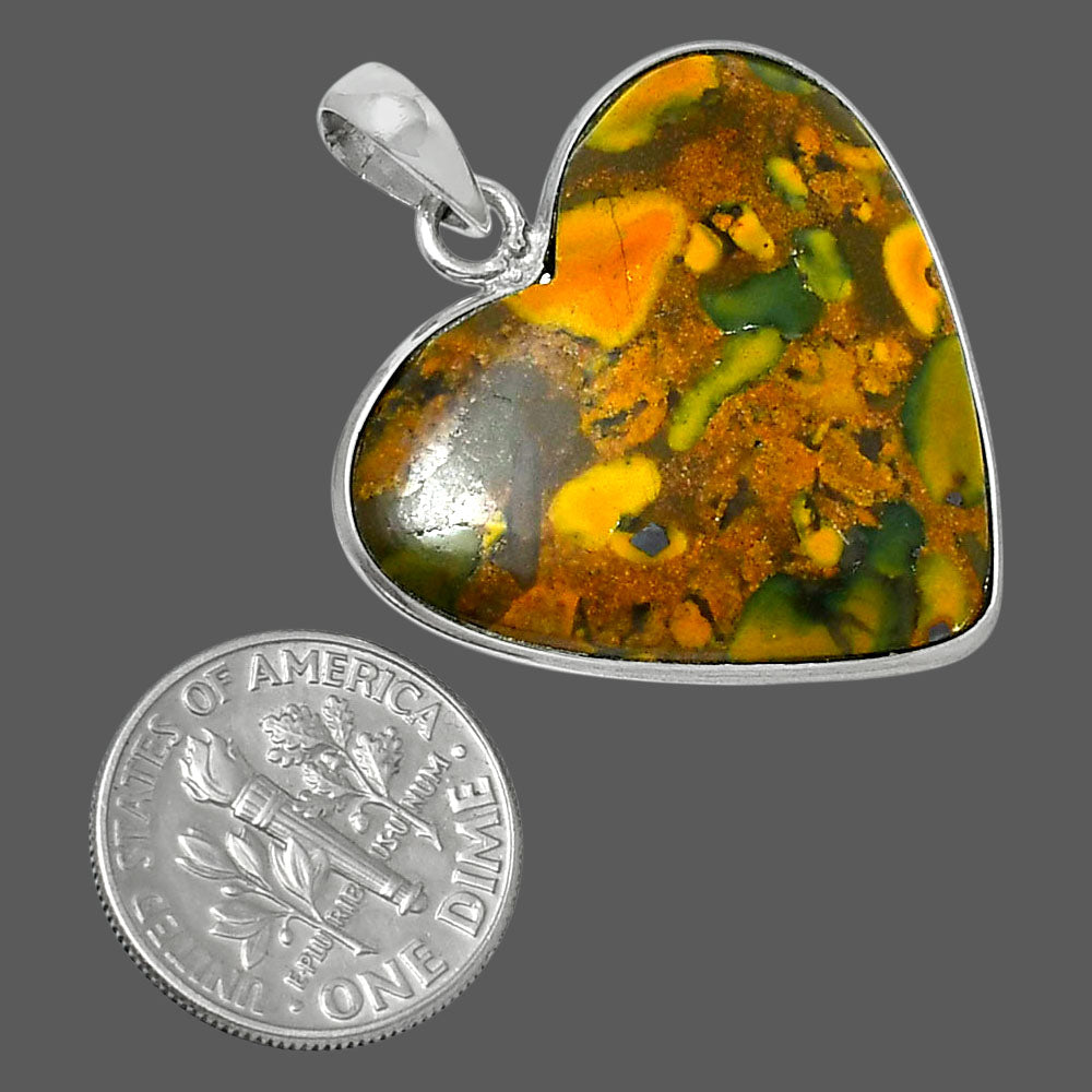 Heart Premium Quality Bamboo Jasper Pendant P-1043 56-EP10587