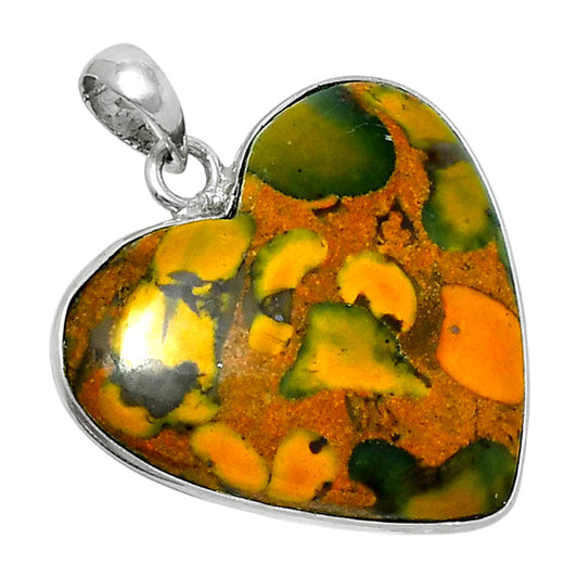 Heart Premium Quality Bamboo Jasper Pendant P-1043 56-EP10588