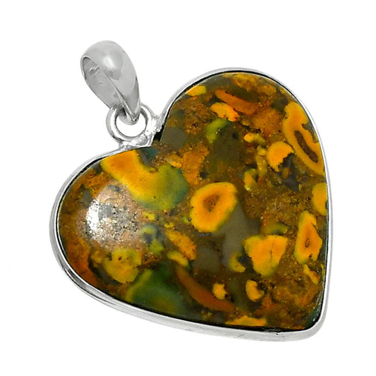Heart Premium Quality Bamboo Jasper Pendant P-1043 56-EP10593