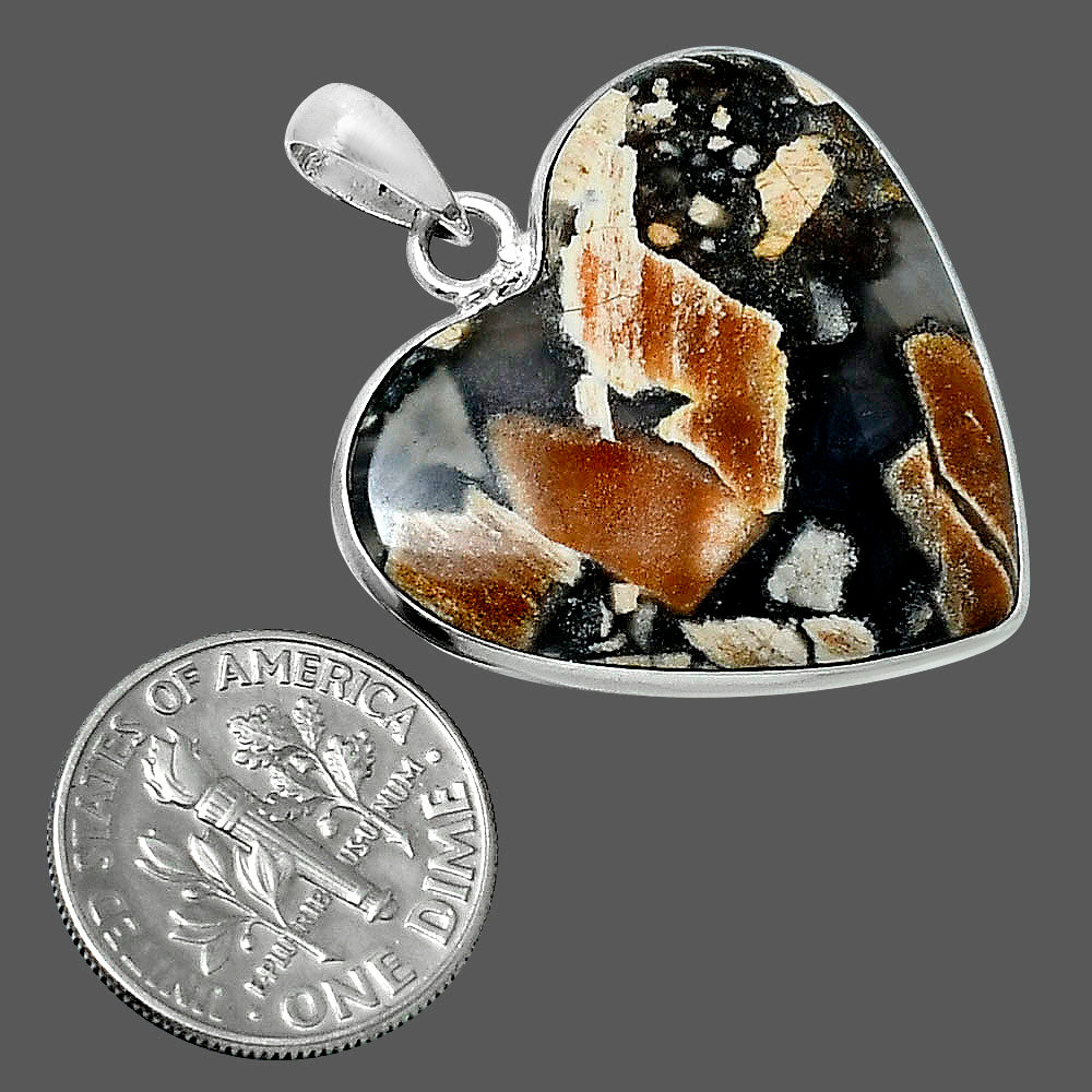 Premium Quality Heart Tabu Jasper Pendant P-1043 56-EP10613