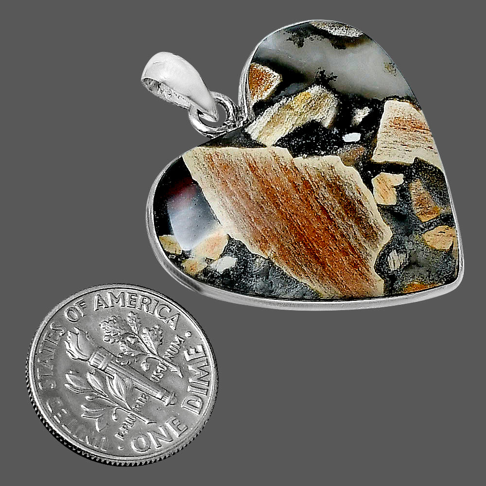 Premium Quality Heart Tabu Jasper Pendant P-1043 56-EP10618