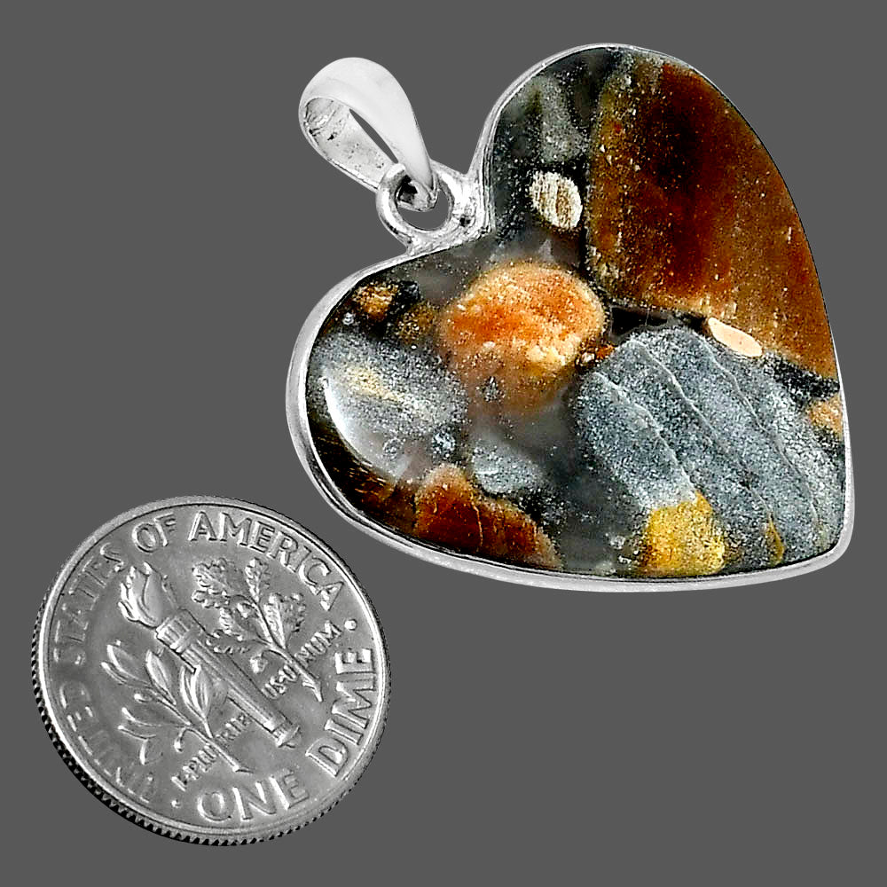 Premium Quality Heart Tabu Jasper Pendant P-1043 56-EP10619