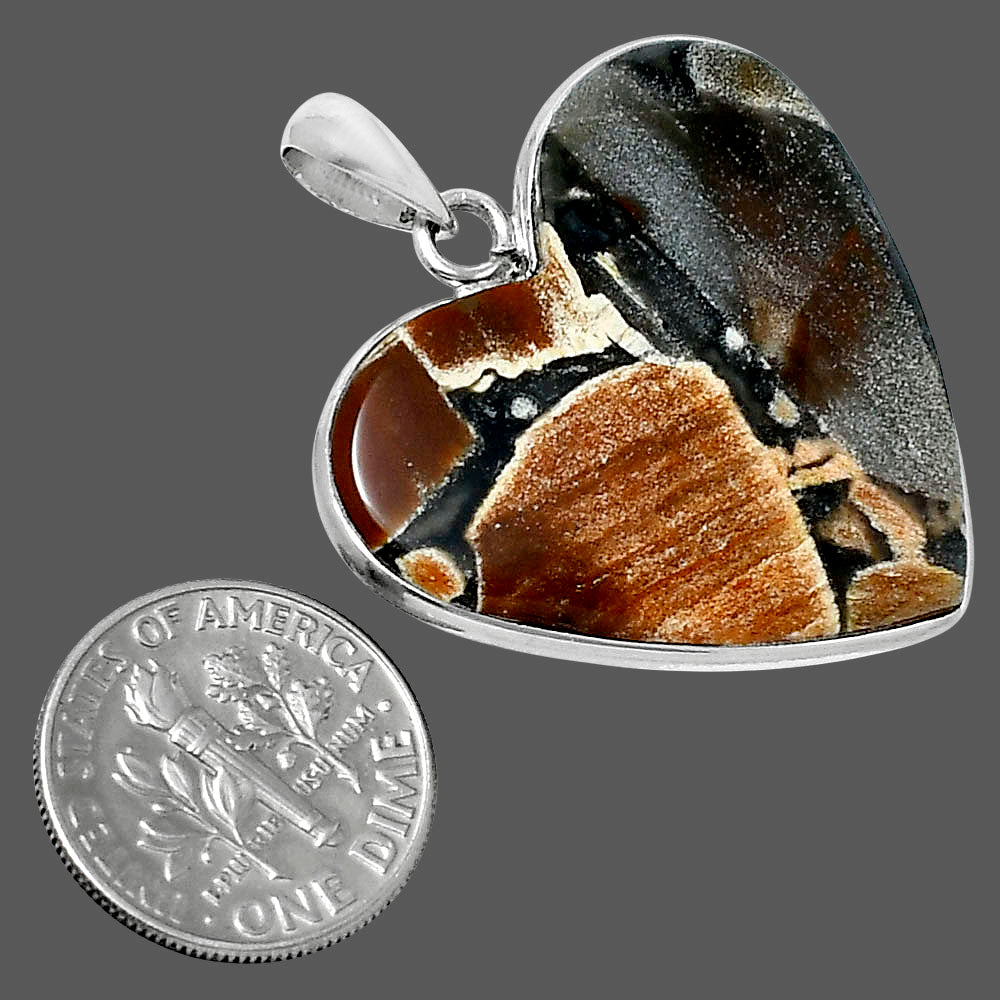 Premium Quality Heart Tabu Jasper Pendant P-1043 56-EP10625
