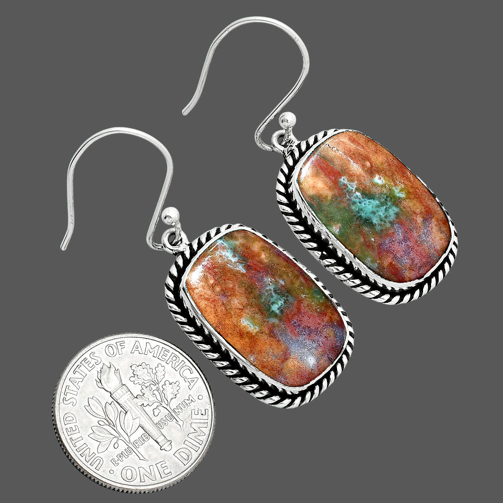 Natural Texas Moss Agate Earrings E-1055 57-EE10435