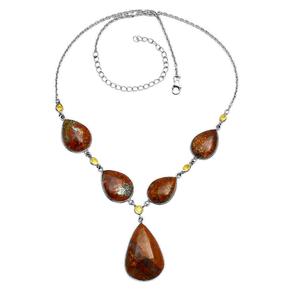 Premium Rare Cady Mountain Agate & Citrine Necklace N-1022 57-EN10165