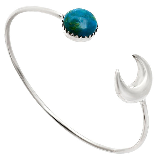 Premium Crescent Moon Azurite Chrysocolla Cuff Bangle Bracelet B-1046 58-EB10579