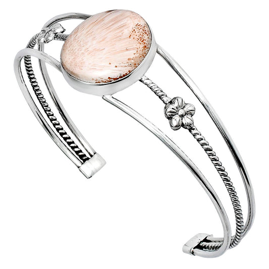 Premium Quality Orange Scolecite - India Cuff Bangle Bracelet B-1012 58-EB10588