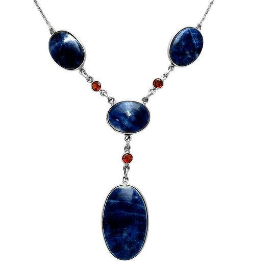 Premium Quality Sodalite & Garnet Necklace N-1023 58-EN10171