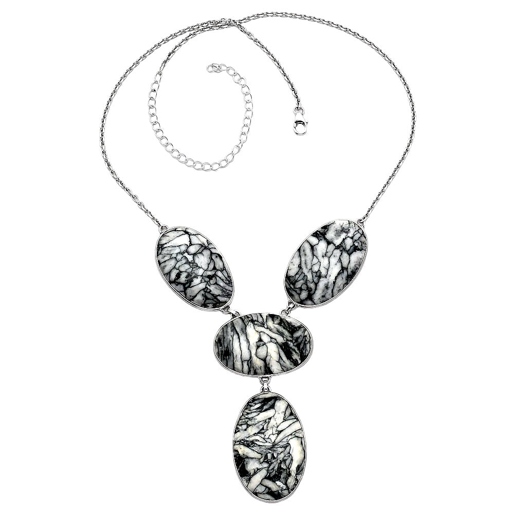 Natural Pinolith Stone Necklace N-1013 58-EN10204