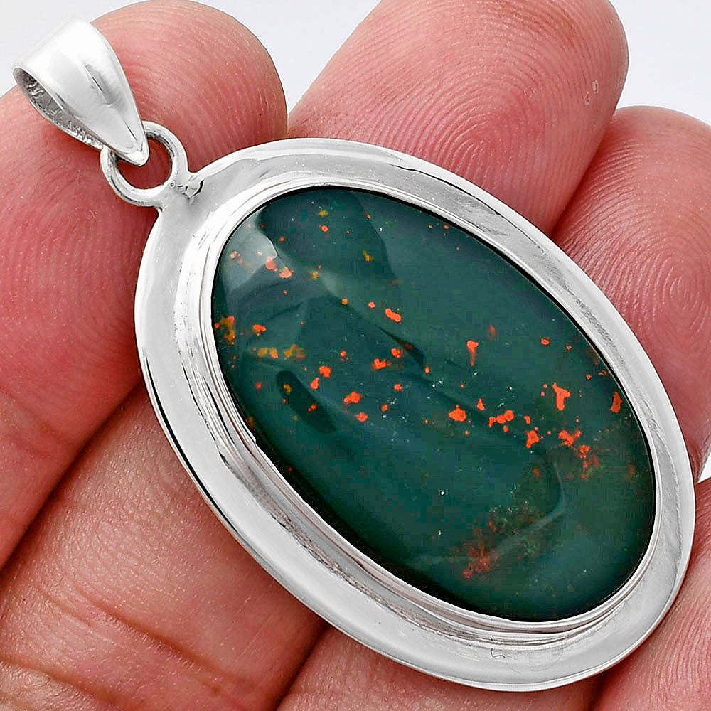 Premium Quality Natural Blood Stone Pendant P-1076 58-EP10714