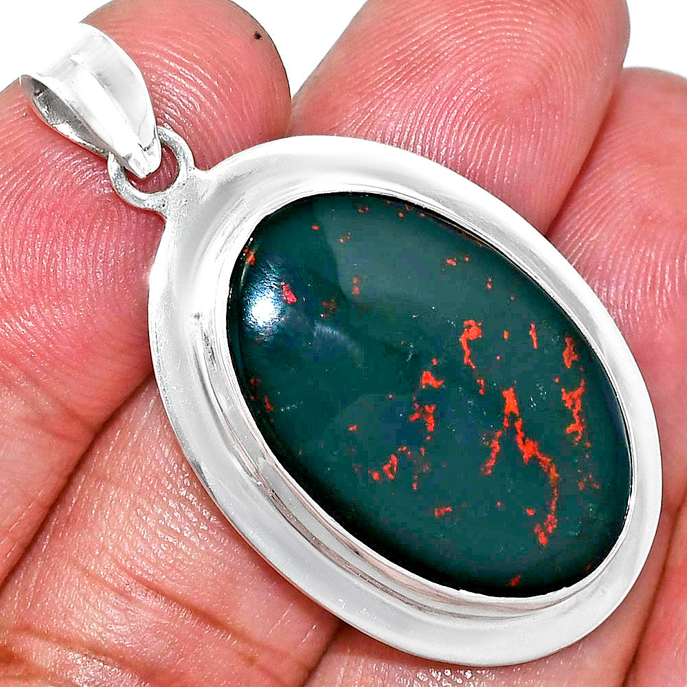 Premium Quality Natural Blood Stone Pendant P-1076 58-EP10716