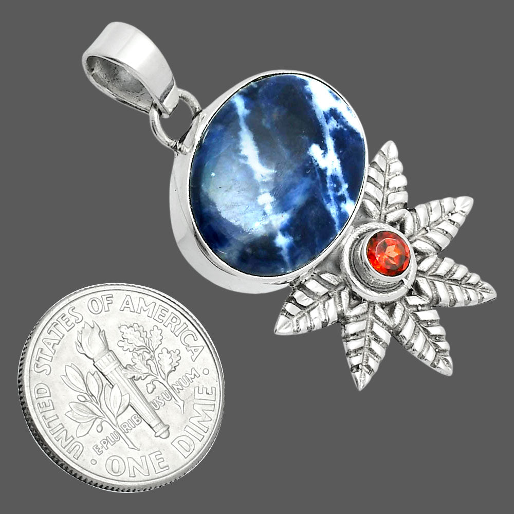 Premium Quality Sodalite & Garnet Pendant P-1425 58-EP10748