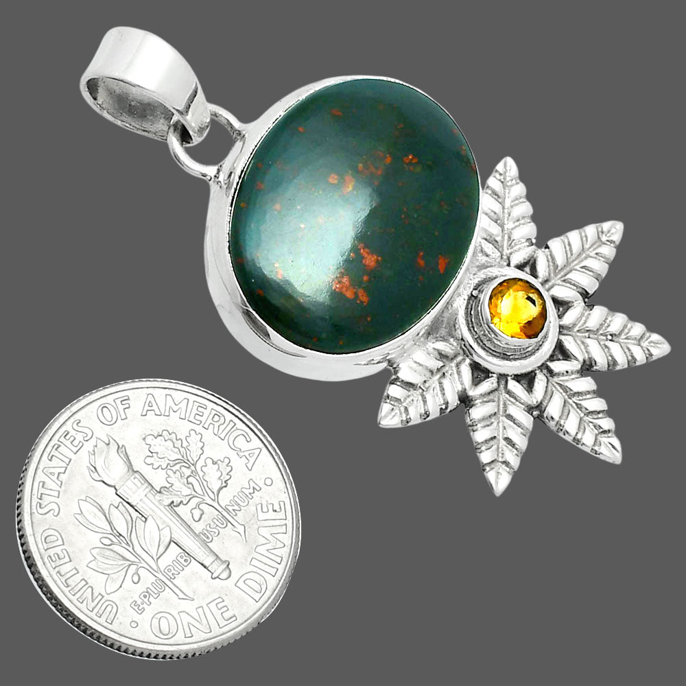 Premium Quality Blood Stone - India & Citrine Pendant P-1425 58-EP10749