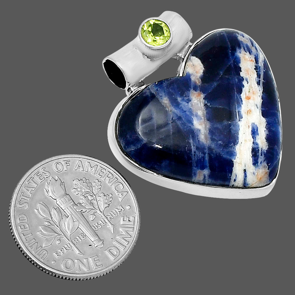 Premium Heart Sodalite & Peridot Pendant P-1300 58-EP10817