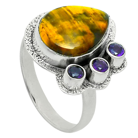 Premium Quality Nellite & Amethyst Ring size-9 R-1655 58-ER14646