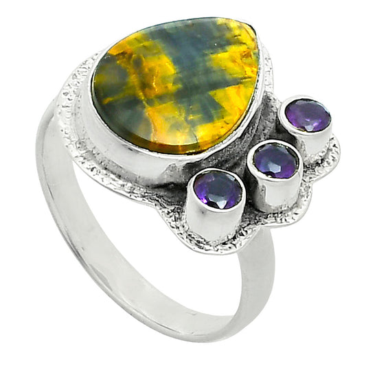 Premium Quality Nellite & Amethyst Ring size-8 R-1655 58-ER14647