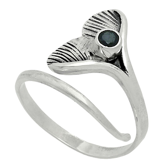 Premium Mermaid Tail Charm - Blue Sapphire Glassfield Ring size-8 R-1070 58-ER14648