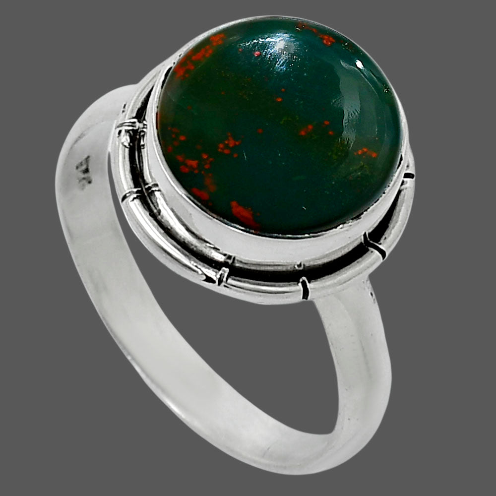 Natural Blood Stone - India Ring size-8 R-1011 58-ER14841
