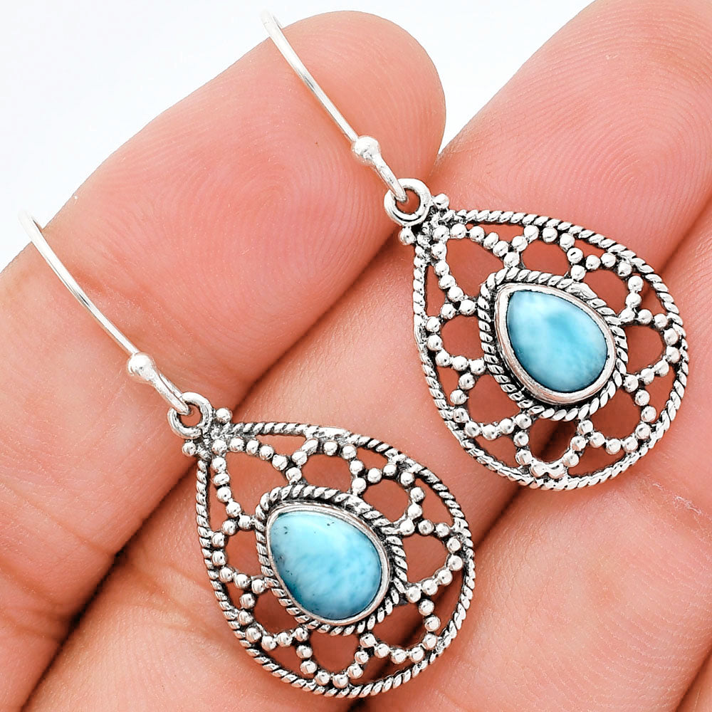 925 Sterling Silver Filigree Teardrop Gemstone Earrings for Women AGE1010 E-1251