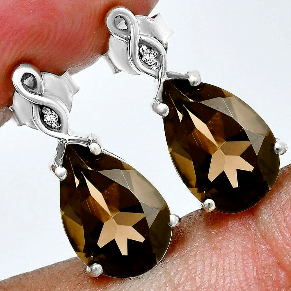 Brilliant Teardrop Gemstone Drop Birthstone Earrings for Women in Silver AGE1026 E-1271