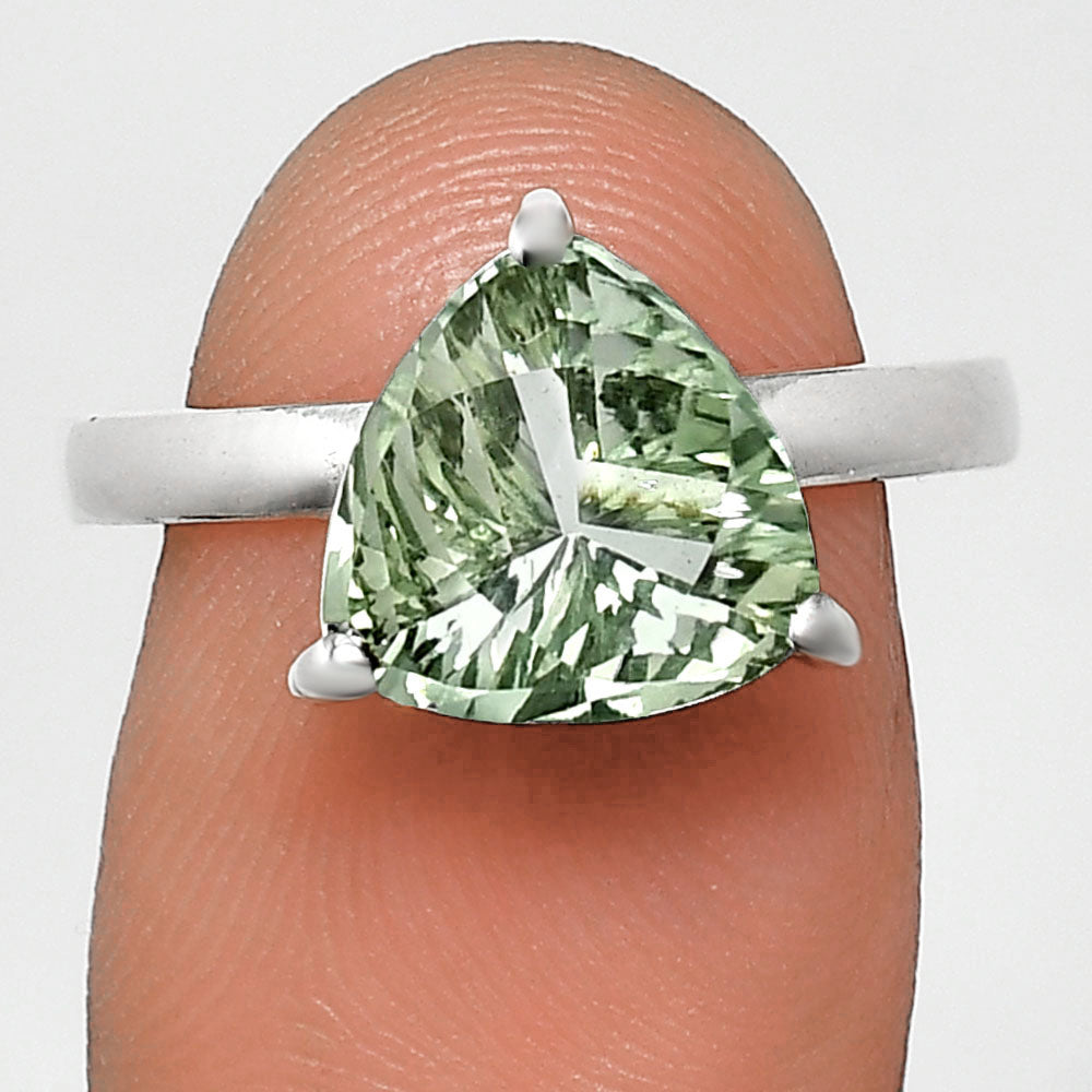Faceted Trillion Natural Gemstone Ring in 925 Sterling Silver for Women AGR1002 R-1019