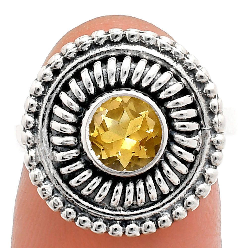 Vintage 925 Sterling Silver Ring Vintage Boho Round Statement Jewelry AGR1017 R-1388