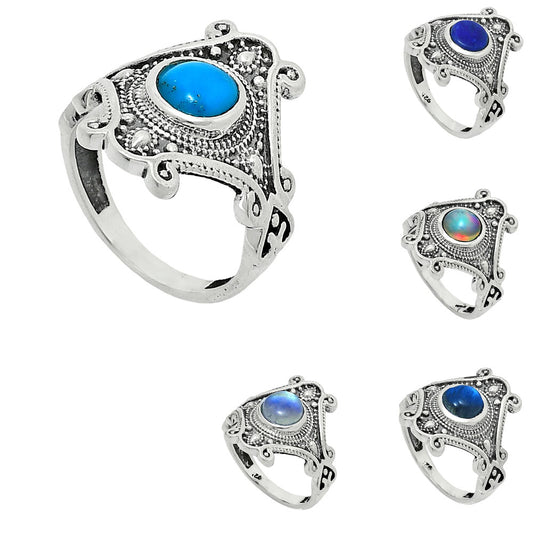 Ethnic Gemstone Silver Ring | Artisan 925 Sterling Handmade Jewelry AGR1027 R-1734