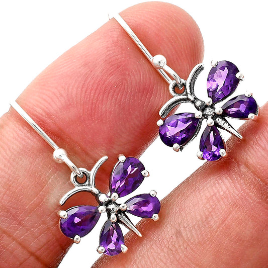 African Amethyst Earrings T-1014 AGTE1003_B