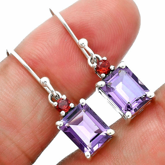 Amethyst and Garnet Earrings T-1019 AGTE1009_C