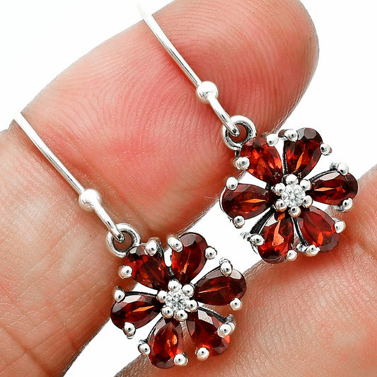 Hessonite Garnet and Moissanite Earrings T-1021 AGTE1011_B