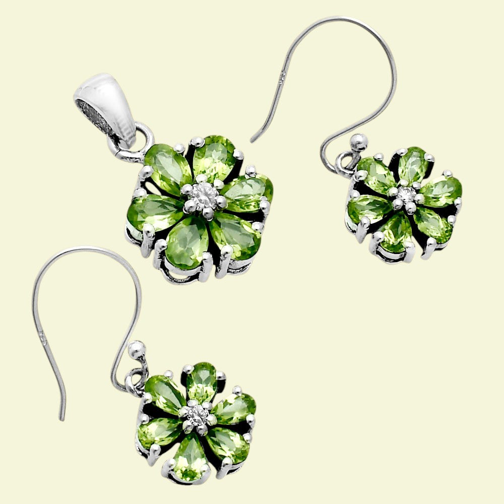 Peridot and Moissanite Earrings T-1021 AGTE1011_D