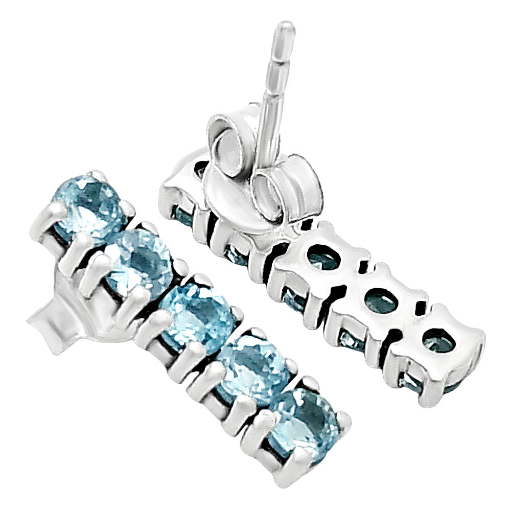 Sky Blue Topaz Stud Earrings T-1023 AGTE1013_C
