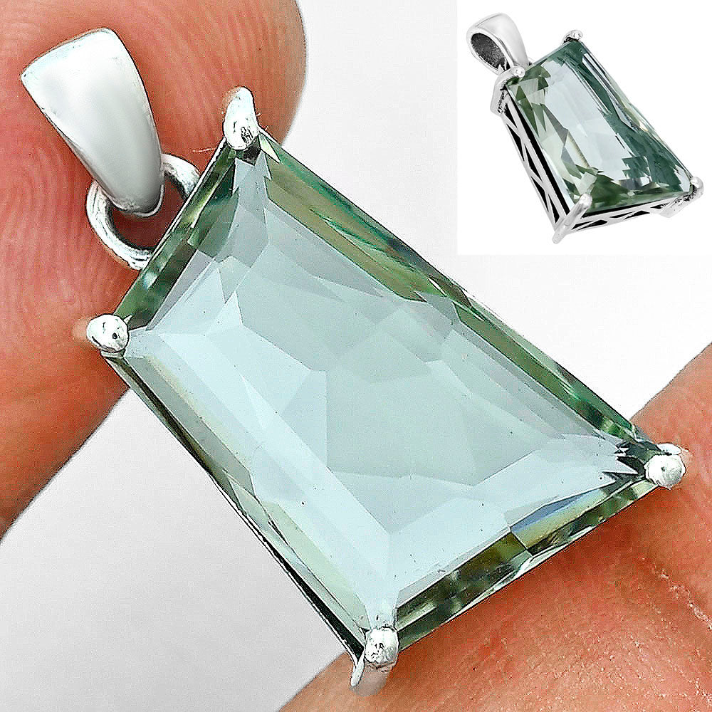 Prasiolite (Green Amethyst) Pendant T-1017 AGTP1006_E