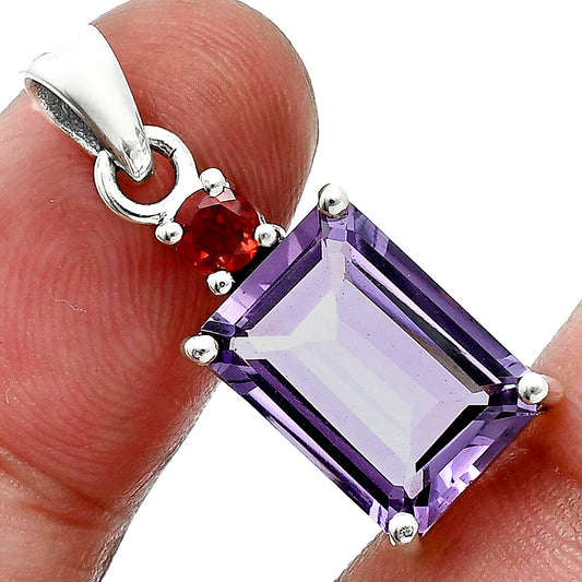 Amethyst and Garnet Earrings T-1019 AGTP1009_C