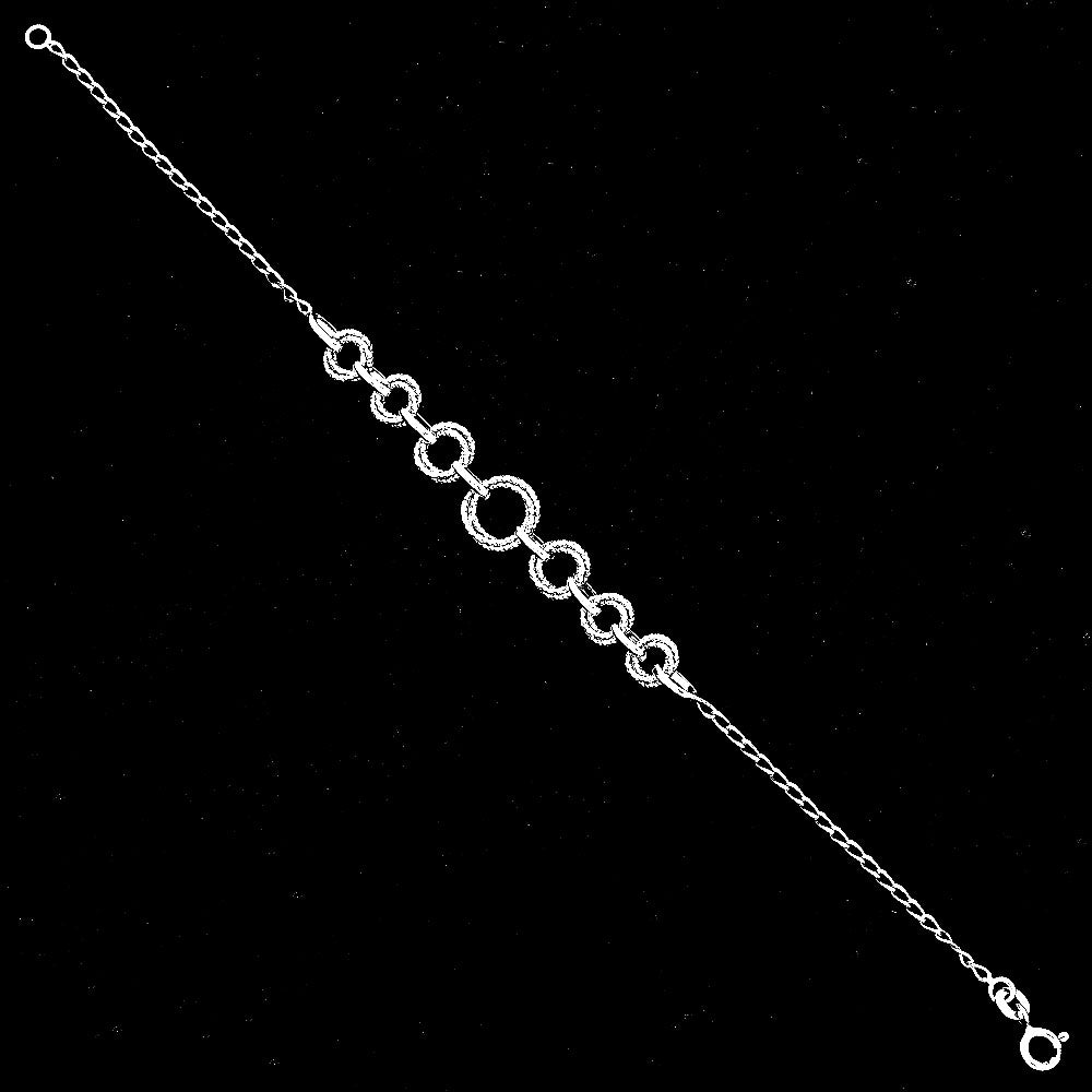 Silver 925 Textured Link Bracelet – Elegant Everyday Chain Jewelry DGB1028