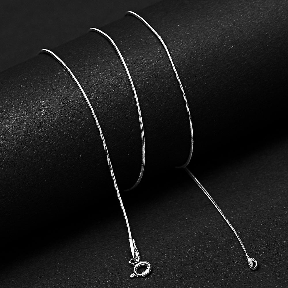 18" Sterling Silver Snake Chain Necklace for Women & Men Smooth & Shiny DGC1016 C-1001