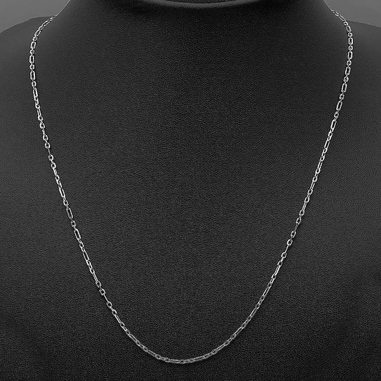18" Unisex 925 Sterling Silver Figaro Chain – Sleek, High Shine Design DGC1018 C-1001