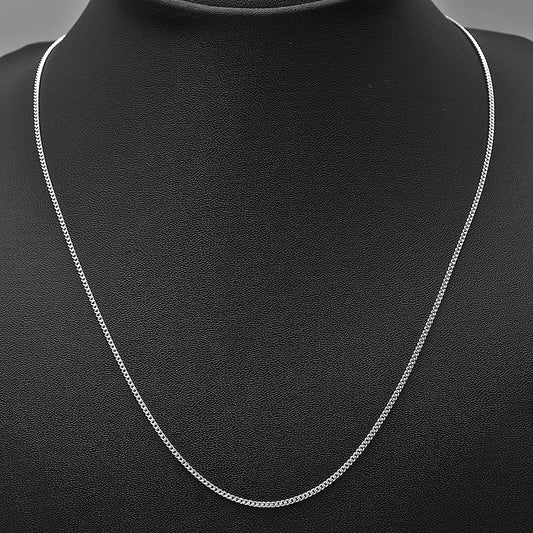 18" Sterling Silver Curb Chain Necklace Durable, Polished Lobster Clasp DGC1032 C-1001